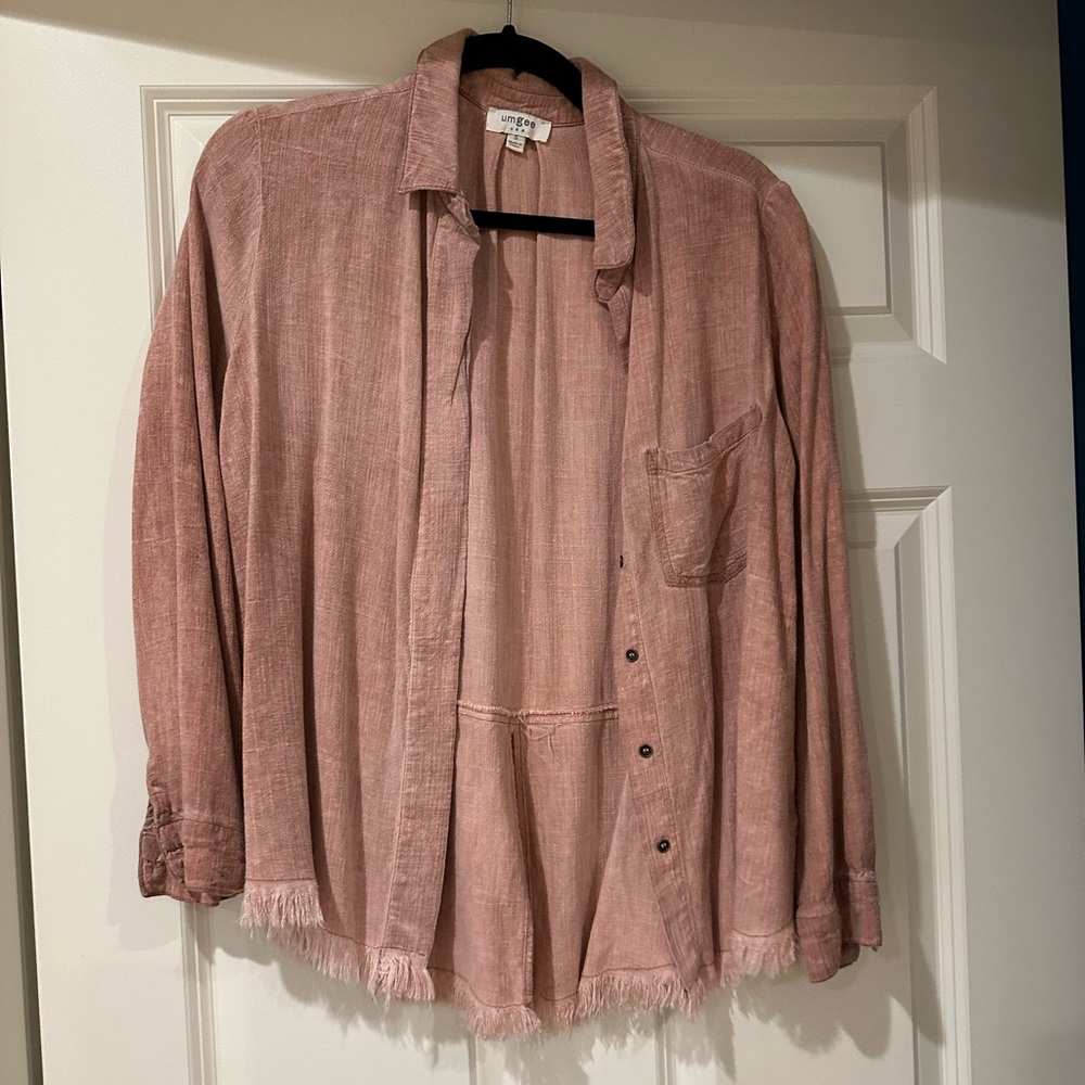 Orange / Salmon Button Down Top